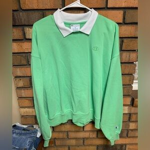 Champion Green Women’s Collared Sweat Shirt